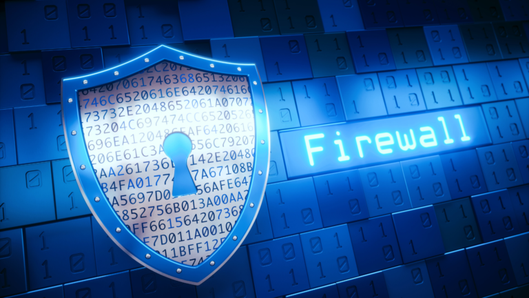 escudo de cibersegurança e firewall